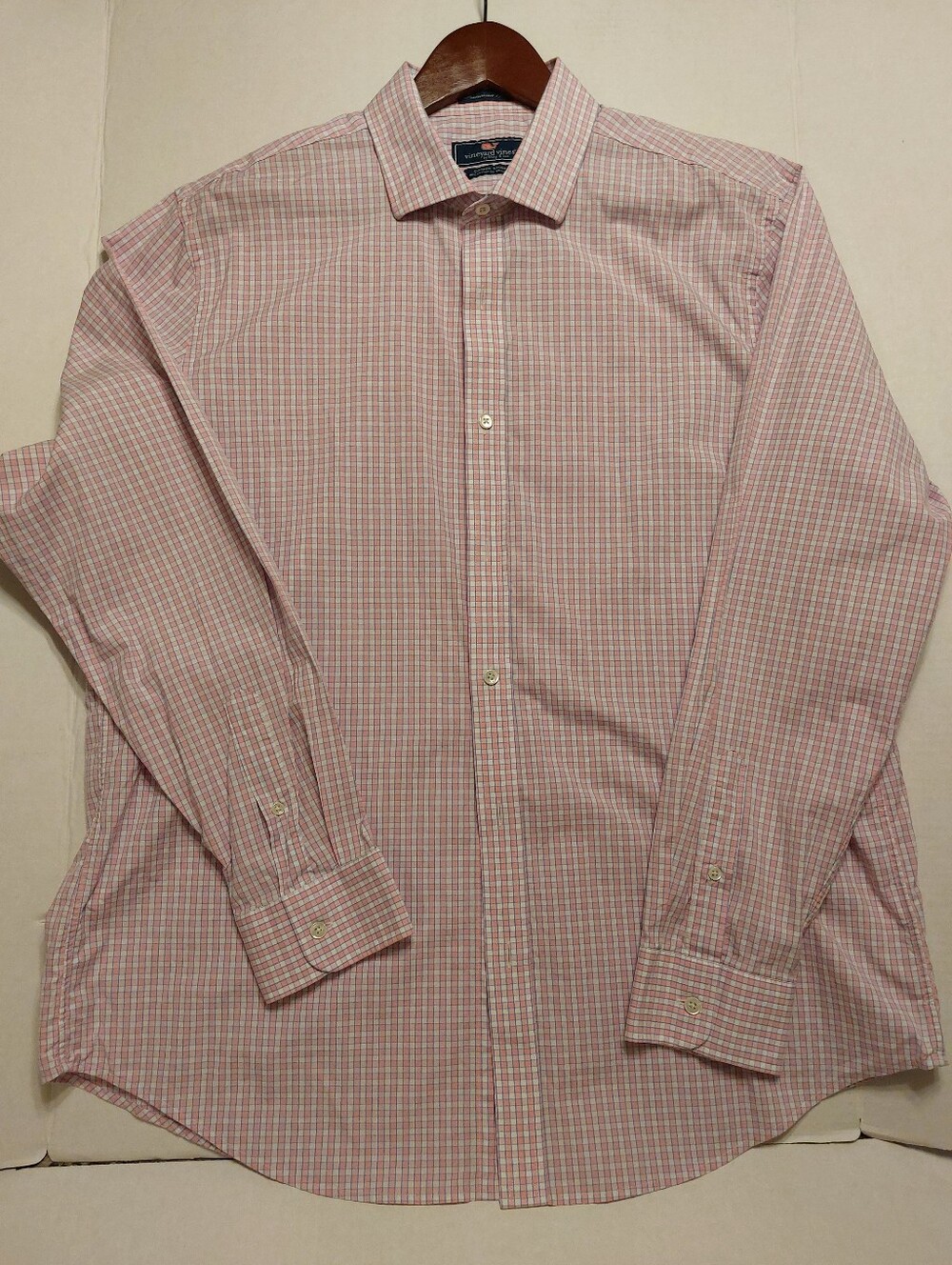 Vineyard Vines Pink and White Micro-Check Dress Shirt